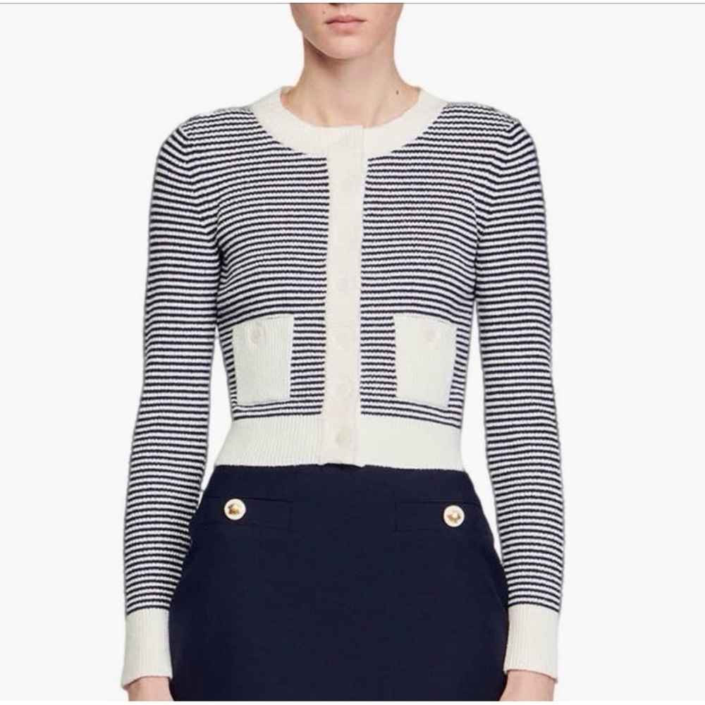 Sandro Peny Striped Cardigan